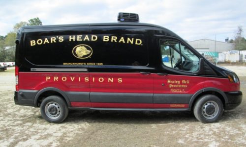 Custom paint and graphics for refrigerated van.