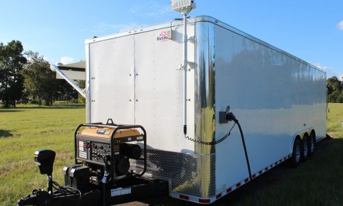 The trailer's shore power can be provided through the generator or another source.
