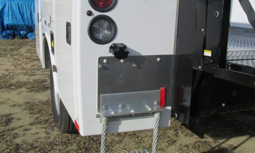 Cable step mounted on composite service body.
