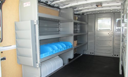 Adrian Steel HVAC package, street side shelving units with a literature rack